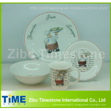 Porcelaine 16 PC Dinner Set Imprimé avec Autocollant (CD001)